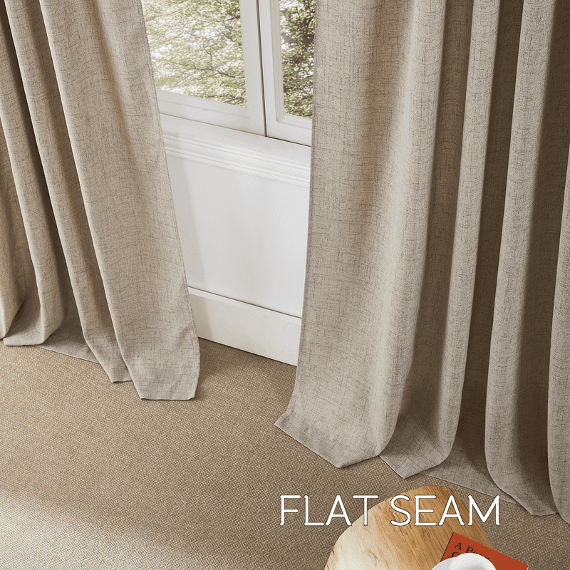 NICETOWN Linen Curtains for Bedroom, Light Filtering Privacy Window Drapes Rod Pocket Back Tab Neutral Farmhouse for Home Office, 52"x90", Burlap, Set of 2