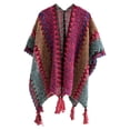 thumbnail image 3 of Women's Thickened Knit Scarf with Tassel Detail Retro Split Winter Shawl, 3 of 4
