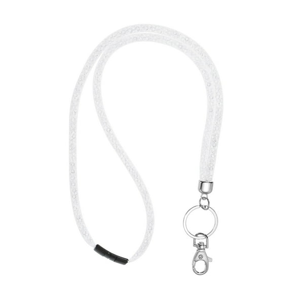Uxcell Bling Keychain Lanyard Crystal Lanyard Keychain with Metal Clasp White