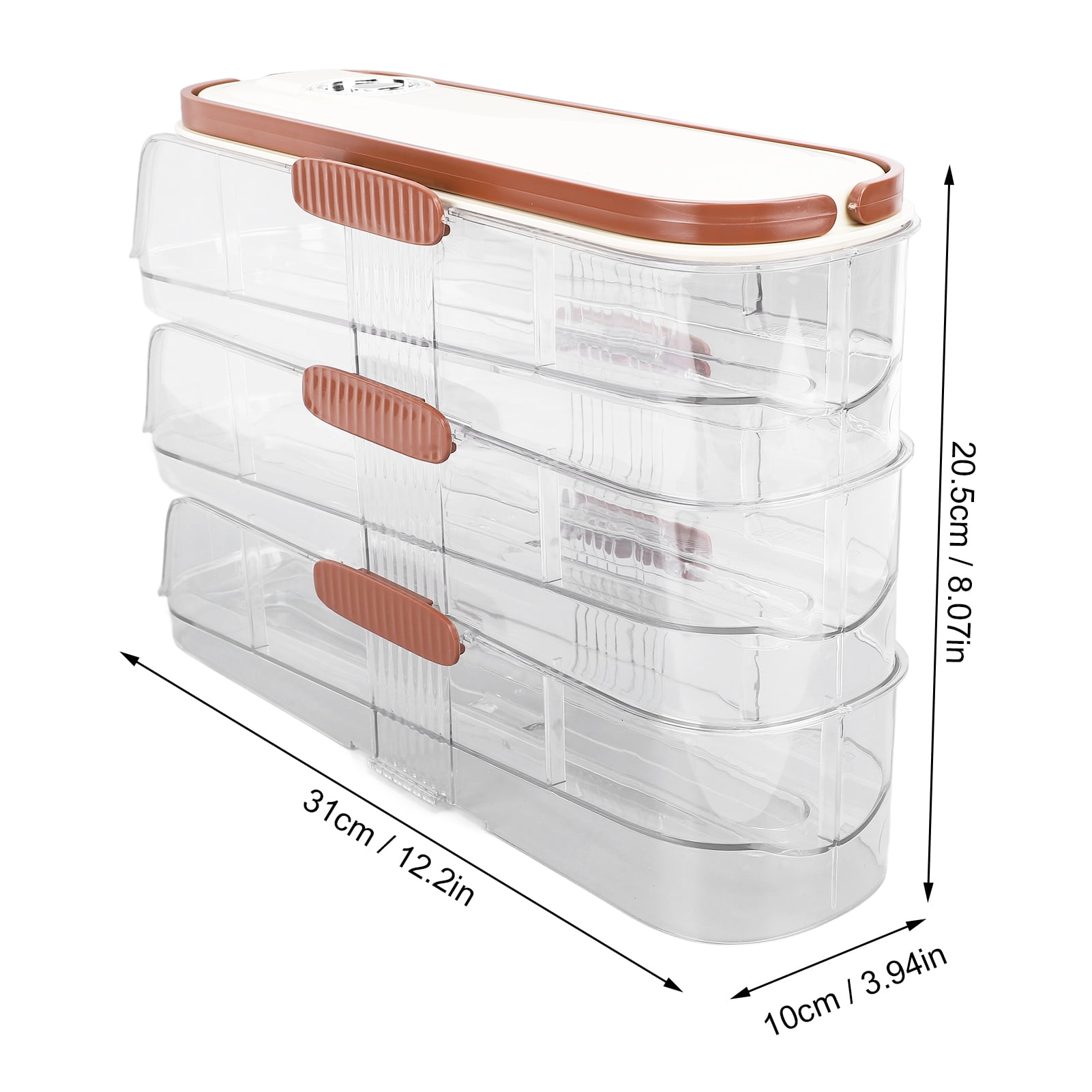 3-Layer Rolling Egg Storage Box, Automatic Dispenser with Lid for Refrigerator