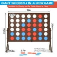 thumbnail image 4 of Giant 4-in-a-Row Connect Wooden Board Game - Extra Large Size for Big Families & Friends - Indoor/Outdoor Fun - Premium Kids Toy, 4 of 7