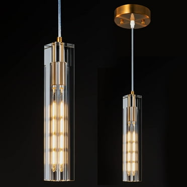 ZHLWIN Modern Pendant Light Kitchen Light Fixtures, Ceiling Crystal Mini Pendant Light Gold Pendant Lighting for Kitchen Island Bedroom Hallway Living Room Dining Room