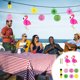 thumbnail image 2 of KAKOWELY 1 juego de suministros para fiesta de flamencos, decoraciones para fiesta hawaiana, bola de panal de flamenco, 2 of 5