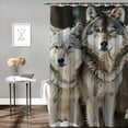 thumbnail image 2 of Orinice Wolves Snow Wildlife Bathroom Decor Set, Colorful Graphic Print Polyester Fabric Fashion Shower Curtain Set with Hooks, 100% Polyester, Waterproof, Easy Installation, Machine Washable 60x72, 2 of 7