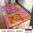 thumbnail image 3 of Bohemian Floral Patchwork Non-Slip Entryway Door Mat,Boho Indoor Decor Durable Low Plush Door Mat,Washable Welcome Rug for Patio Hallway Home Decor 20x32 Inches, 3 of 7