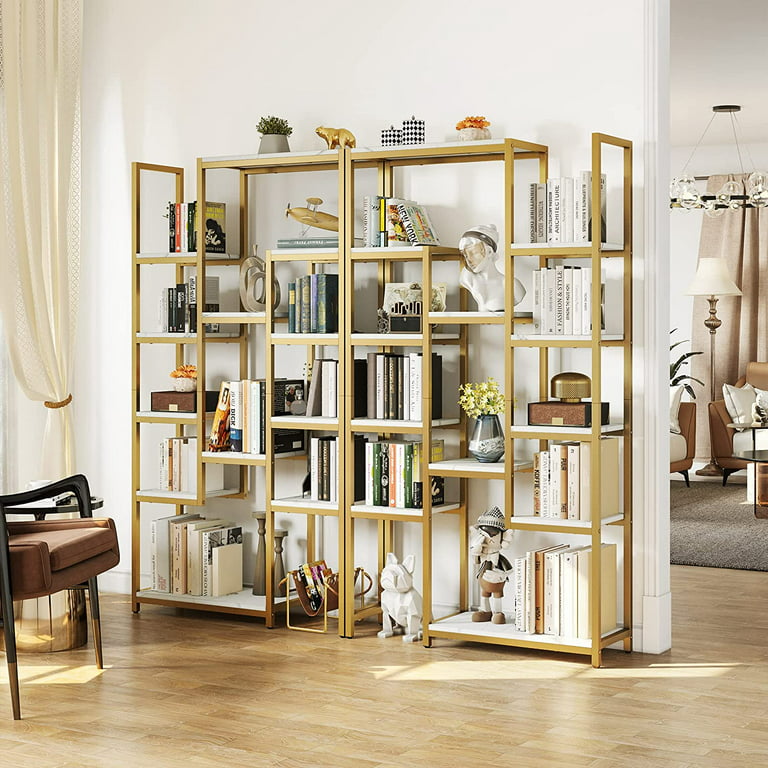YITAHOME Corner Bookshelf, 5-Tier L-Shaped Bookcase Storage Organizer, Tall  Open Display Freestanding Storage Rack Modern Book Shelf for Living Room