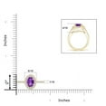 thumbnail image 4 of ANGARA Natural Classic Oval Amethyst Halo Ring with Diamond Accents in 14K Yellow Gold for Women (Size-7x5mm) | February Birthstone, Anniversary, Jewelry Gift for Women | Natural Amethyst Ring, 4 of 9