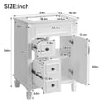 thumbnail image 2 of Harper & Bright Designs 24" Small Bathroom Vanity with Sink, Modern Bathroom Cabinet Freestanding with Drawers, Bathroom Storage Cabinet with Adjustable Shelffor Small Space, White, 2 of 14