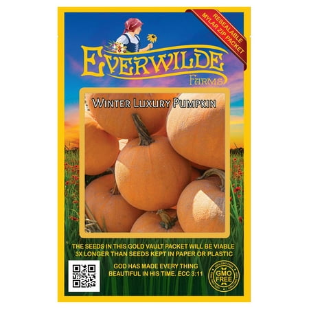 Everwilde Farms - 20 Winter Luxury Pumpkin Seeds - Gold Vault Jumbo Bulk Seed Packet
