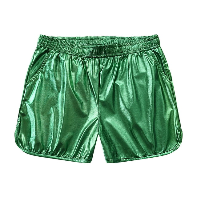 asjyhkr Mens Metallic Boxing Shorts Elastic Waist Lightweight Shorts Drawstring Sexy Hot Shorts with Pockets