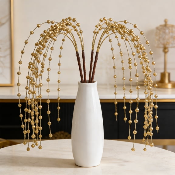 Artificial Glitter Berry Branch,33.46 Inch Decorative Twigs Glittered Berry Picks,Foam Ball Decor Berry Branch for Vase Filler Branches Wreaths Garlands Craft Supplies Home Hanging Decor