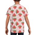 thumbnail image 5 of Wukai Hand Drawn Watermelon Youth Unisex Short Sleeve T-Shirt for Boys, Girls, Teens, and Kids-X-Small, 5 of 7