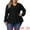 Black, variant on Unique Bargains Women's Plus Size V Neck Long Sleeve Hollow Blouse Tunic Tops 1X Black