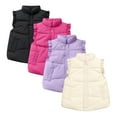 thumbnail image 2 of YTDSCS Toddler Girls Zip up Puffer down Vest Fall Winter Warm Waistcoat 3-9 Years Girls Solid Color Lace Sleeveless Jacket for Kids, 2 of 7