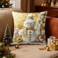 thumbnail image 4 of xihome Funda de cojn navideña de lino de 45x45 cm. Decoracin navideña para sof con estampado de muñeco de nieve, ciervo y rbol., 4 of 6