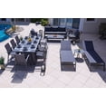 thumbnail image 3 of Juno 14-Piece Large Aluminum Combination Furniture for Patio Outdoor Combination Sofa Set, Six-Seat Dining Set, and Chaise Lounge Sets (14-Piece, Charcoal), 3 of 11