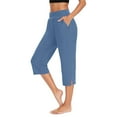 thumbnail image 3 of jiaxiM Womens Petite Pants Wide Leg Elastic Waist Palazzo Pants Drawstring Quality Trousers for Women Lounge Pants Summer Beach Vacation, 3 of 7