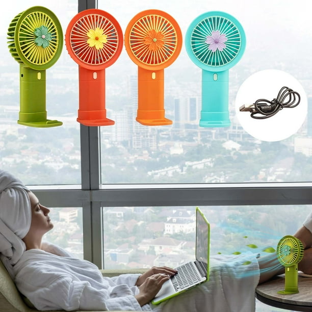 Ventilador de escritorio portátil recargable • Alimentado por USB • Batería de 800mAh • 3 velocidades • Ventilador de escritorio silencioso de oficina