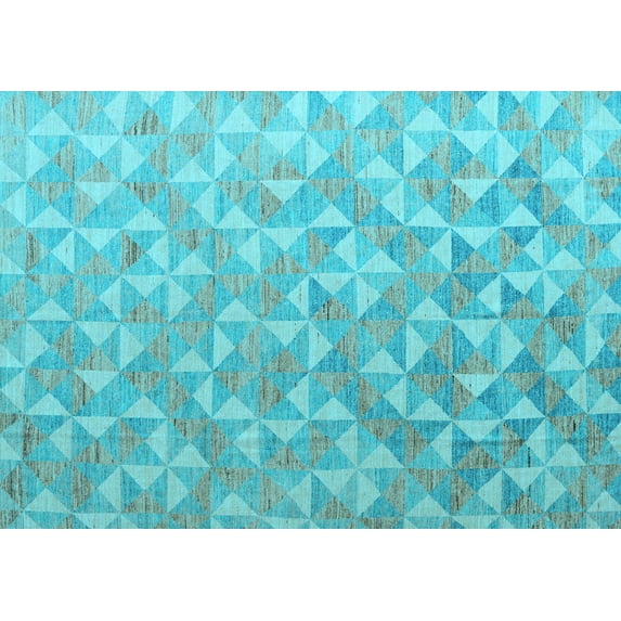 Ahgly Company Indoor Rectangle Oriental Light Blue Modern Area Rugs, 8' x 10'
