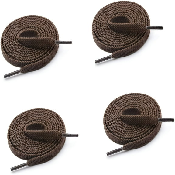 VANIDO Double Layer Shoe Laces for Sneakers, 5/16" Flat Shoelaces - 2 Pairs