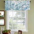 thumbnail image 3 of 2 Pack Valances for Window, Blue Teal Coastal Short Curtains for Kitchen Bedroom Living Room, Nautical Beach Botanical Bears Fish Rod Pocket Small Window Treatment Valance Drapes 42 x 18 Inch, 3 of 8