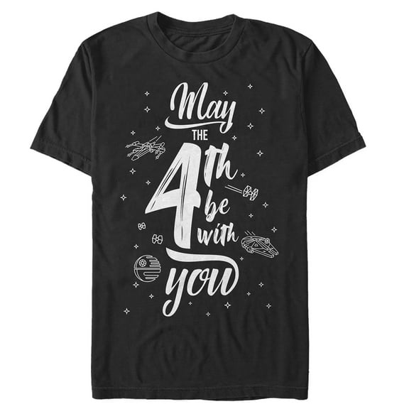 Men's Star Wars May the Fourth Starry Icons Graphic Tee Black Small