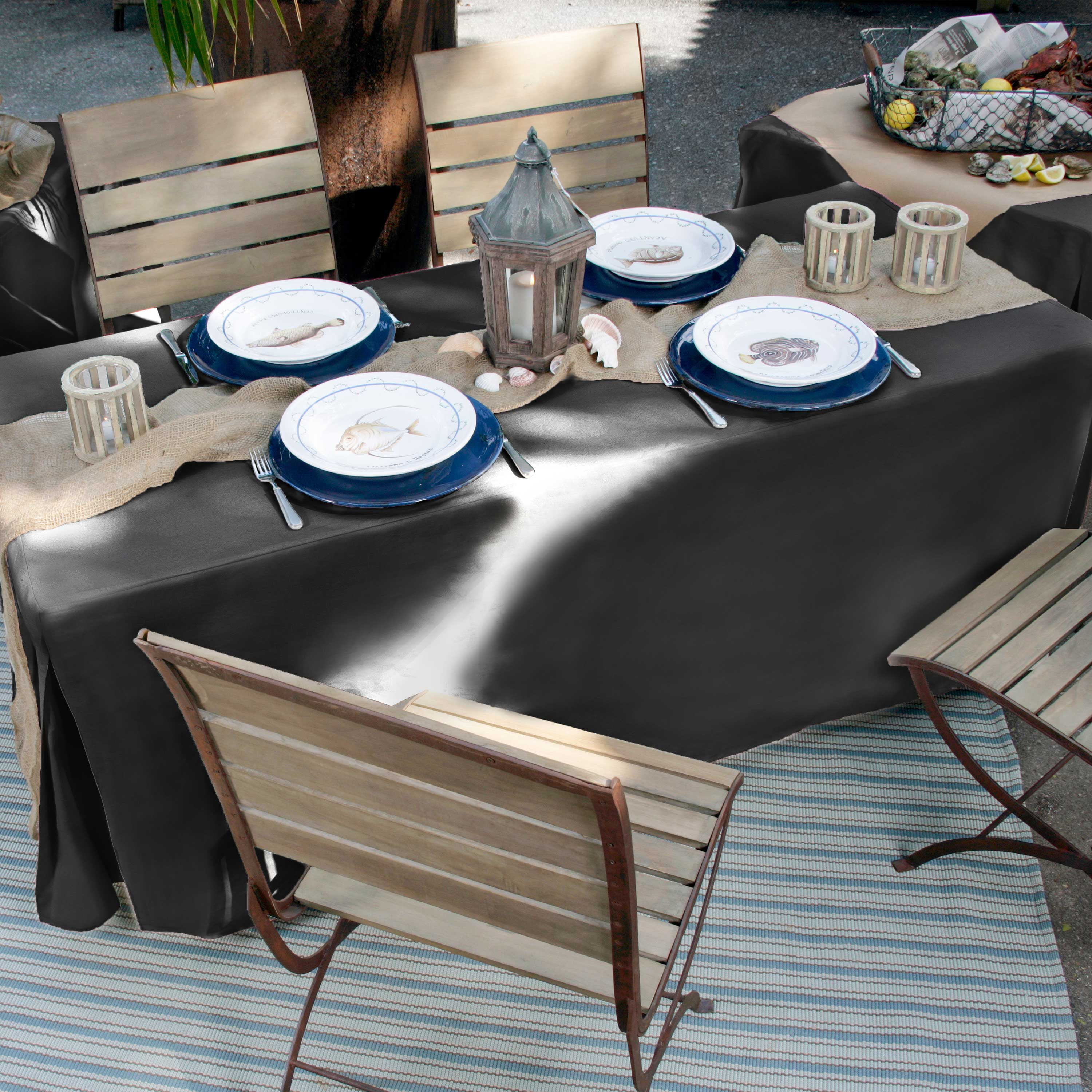 Tablevogue 48" x 24" Fitted Tablecoth Cover, Multiple Colors and Sizes Available