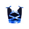 thumbnail image 4 of Haitryli Kids Girls Metallic Sports Tank Tops Sleeveless Rhinestone Dance Crop Top Jazz Hip Hop Ballet Vest Blue 6, 4 of 5