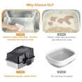 thumbnail image 4 of Cherish Stainless Steel Litter Box with Lid, Enclosed Litter Box with Cat Litter Mat and Scoop, Extra Large High Sided Cat Litter Trays Easy Clean Detachable, 4 of 7