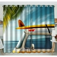 thumbnail image 1 of ABPHQTO Detalle Vintage Van Beach Surfboard Roof Grommet Blackout Cortina Cortinas de oscurecimiento de la habitación 130x210 cm (Dos piezas), 1 of 1