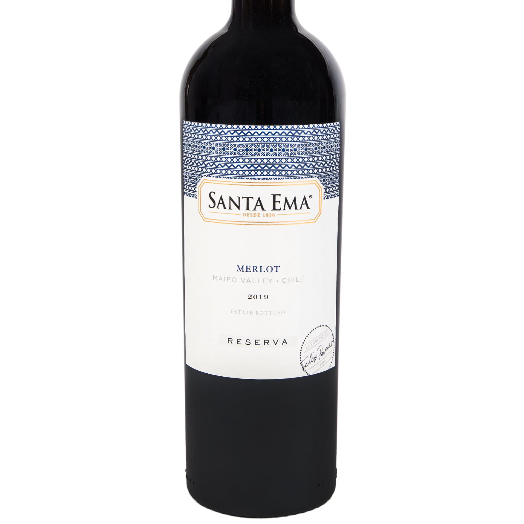 Santa Ema Merlot Red Maipo Valley, Chile Wine, 750 ml Glass Bottle, 13.5% ABV