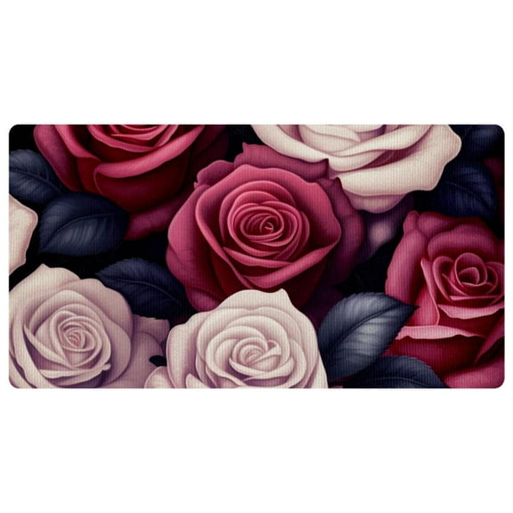 Kitchen Rugs and Mats Washable Kitchen Floor Mat Absorbent Runner Rugs for Kitchen, Rose