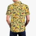 thumbnail image 3 of Balery Ethnic African Printed Men’s Short Sleeve Polo Shirt, Midweight Men's Shirt,Golf Polo shirts -Small, 3 of 8