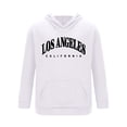 thumbnail image 7 of Zimjoy Men Hoodie Sweatpants 2 Piece Tracksuit, Pullover Hooded Sweatshirt & Jogger Pants Matching Outfit, LA California Letter Print Men Casual Streetwear Athletic Loungewear Set White 2XL, 7 of 7