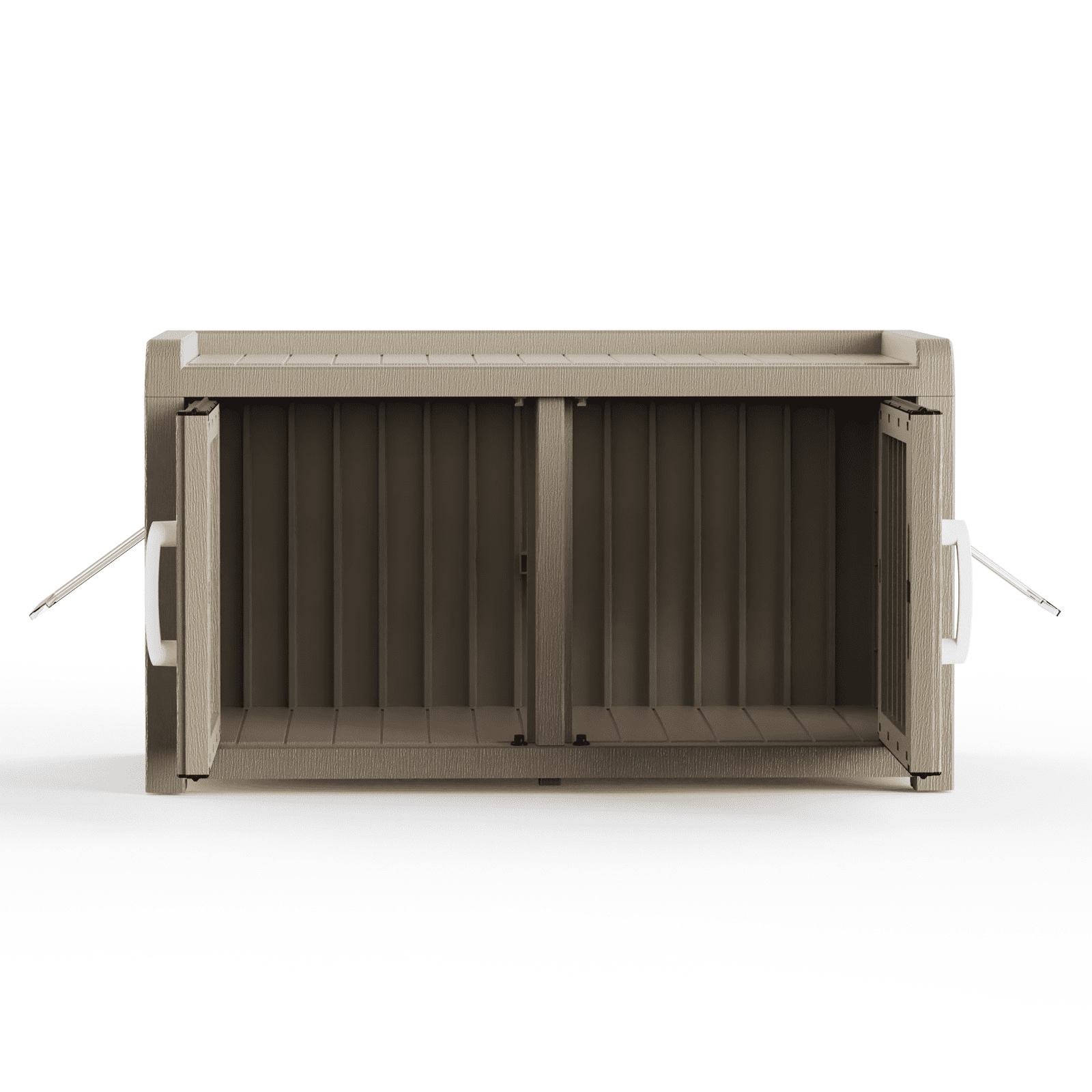 Resin Cat Litter Box Enclosure - Hidden Multi-Functional Furniture with Double Doors, Waterproof UV-Resistant, Spacious Odorless Design for Indoor Outdoor Use