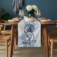 thumbnail image 2 of Ocean Blue Coral Table Runner - 48 Inch Long, Kitchen Dining Table Runner Dresser Scarves, Summer Coastal Starfish Flower Farmhouse Decor for Coffee Tables Wedding Party Banquet, 2 of 8