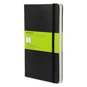 Moleskine Hard Cover Notebook Plain 8 1/4 x 5 Black Cover 192 Sheets MBL17