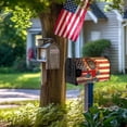 thumbnail image 6 of Retro Sunflower with USA Flag Mailbox Covers Magnetic Standard Size, Spring Summer Floral Patriotic Magnetic Mailbox Covers Mailbox Wraps Post Letter Box Cover for Holiday Outside Yard Decor 18"x21", 6 of 6
