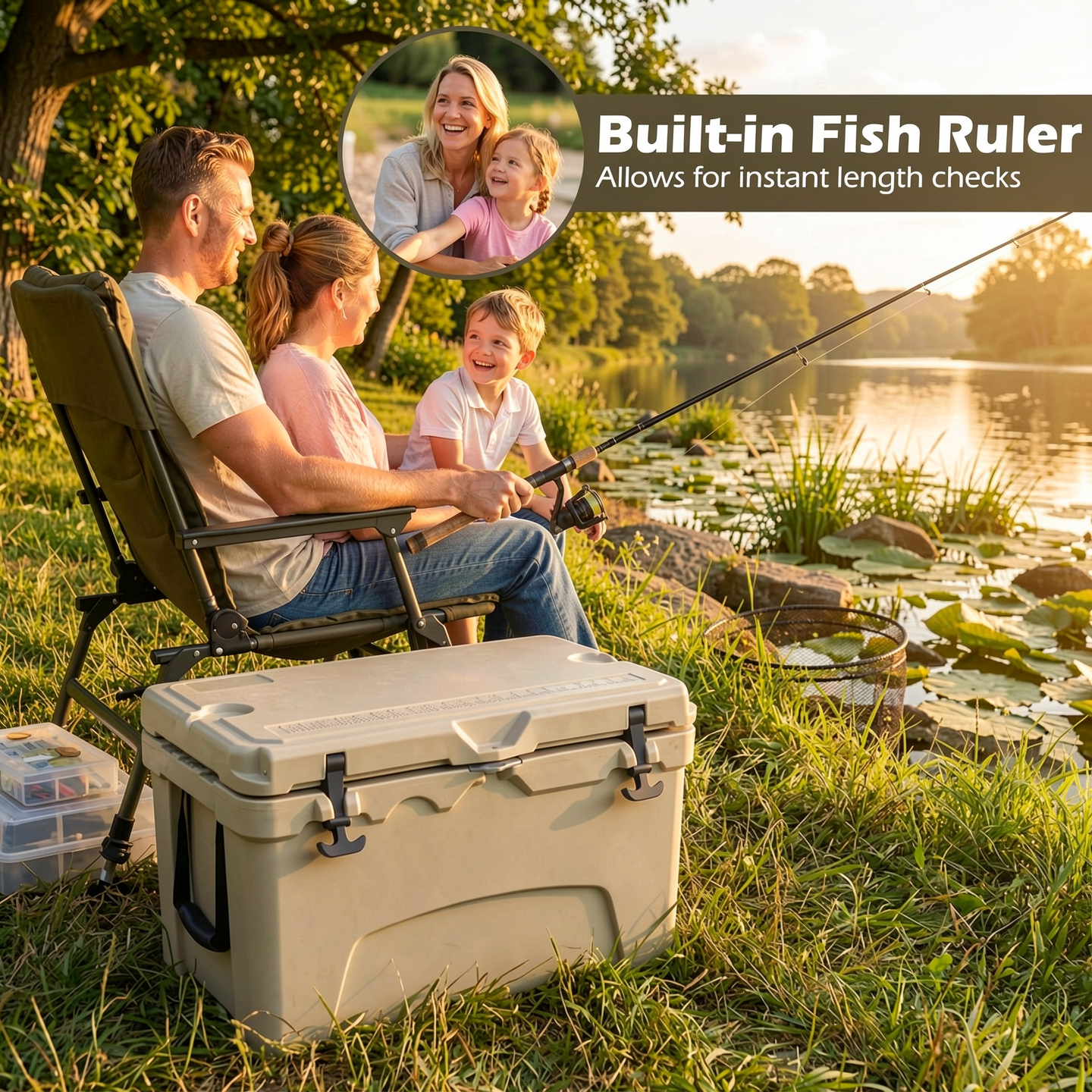 Biotree 45 Quart Portable Hard Cooler Insulated Ice Chest Keeps Cool for up to 6 Days, Khaki