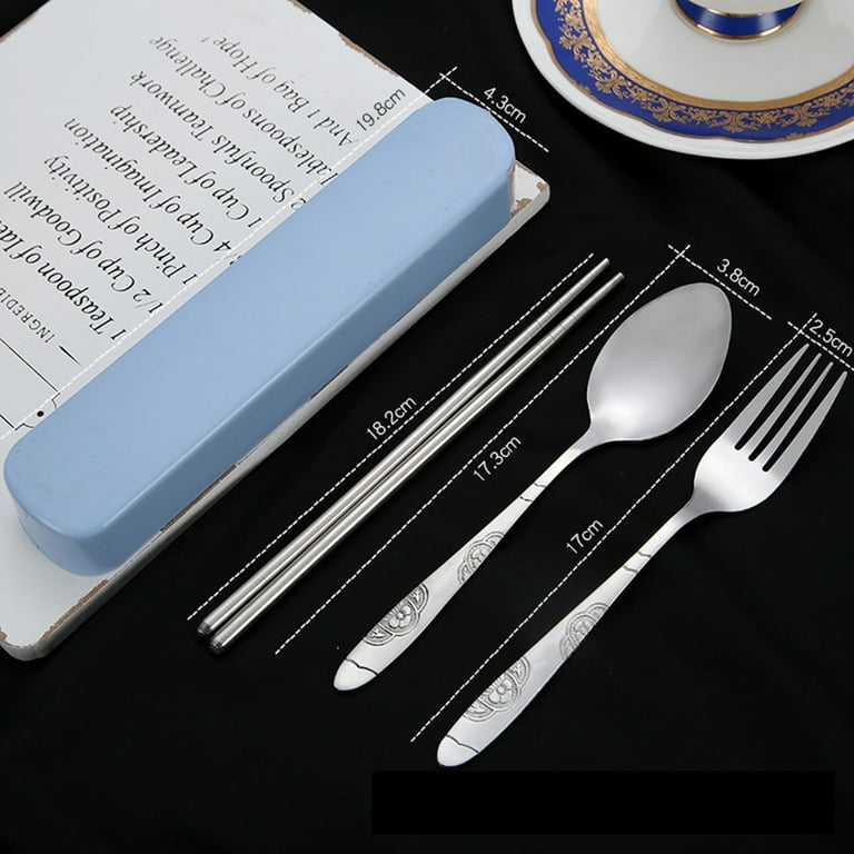 Ludlz Portable Foldable Utensils, Travel Camping Cutlery Set, 4-Piece  including Fork Spoon Chopsticks Portable Case, Cutlery Set Creative  Reusable PP