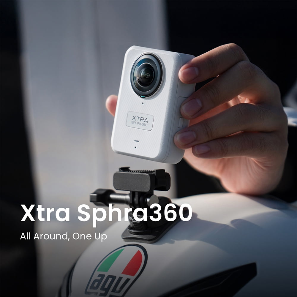 Xtra Sphra360 8K 360 Action Camera, 1/1.1" Sensor, 100MP Panoramic Photo, Built-in 128GB Storage, 5K Single-Lens, 360° Horizon Lock, AI Auto-Follow, Bullet Time, Motorcycle & Vlog Sports Video Camera