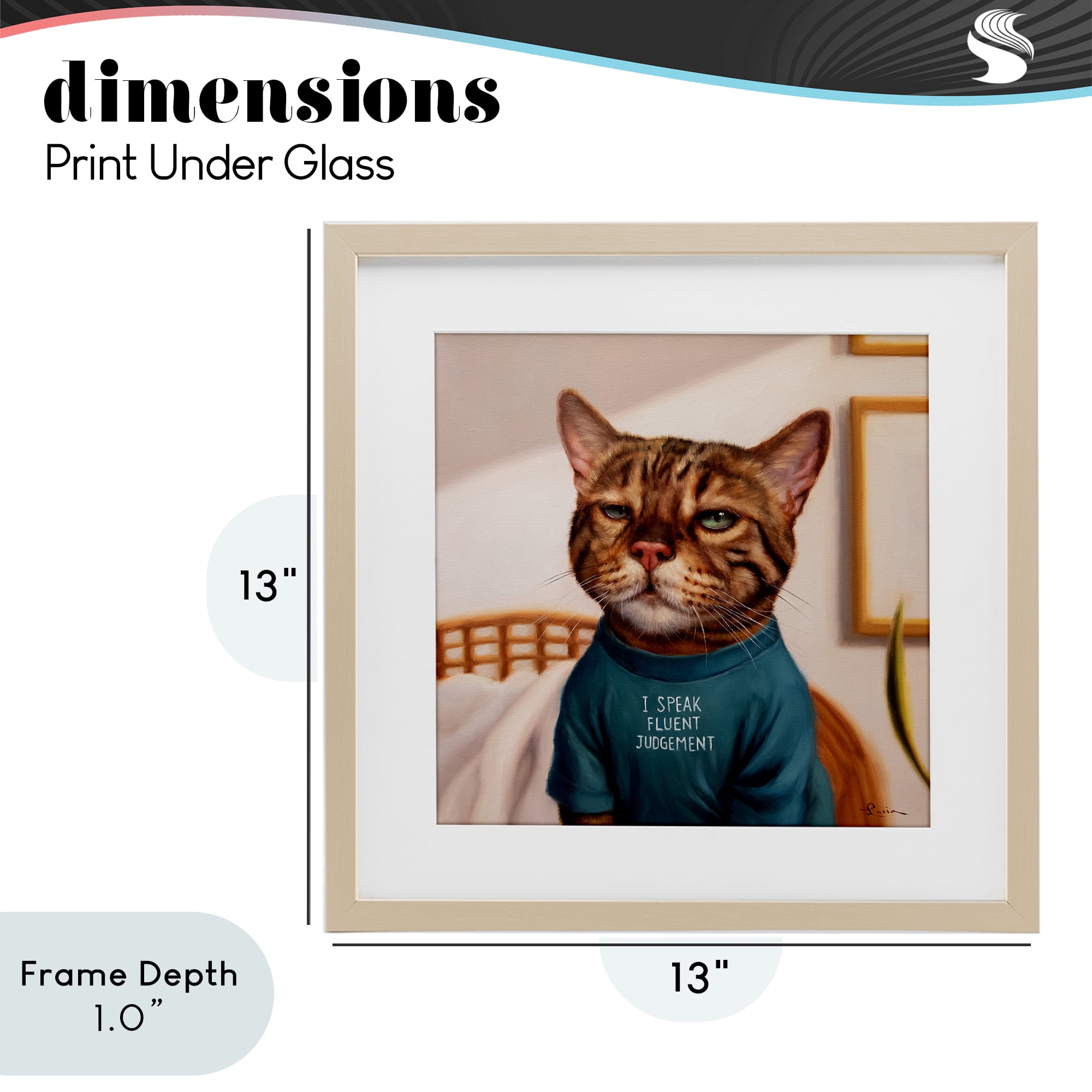 Stupell Industries Cattitude Speak Fluent Judgement Birch Framed Print Under Glass, design by Lucia Heffernan