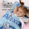 thumbnail image 2 of KAINSY Personalized Rabbit Toddler Girls Nap Mat Sleeping Mat for Daycare, Soft and Cozy Blue Kids Sleeping Bag with Pillow & Blanket for Preschool Kindergarten, Custom Name Easy Carry Napsack, 2 of 8