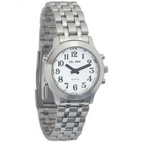Ladies Classic Tel-Time Chrome Talking Watch - Chrome - Bracelet Band