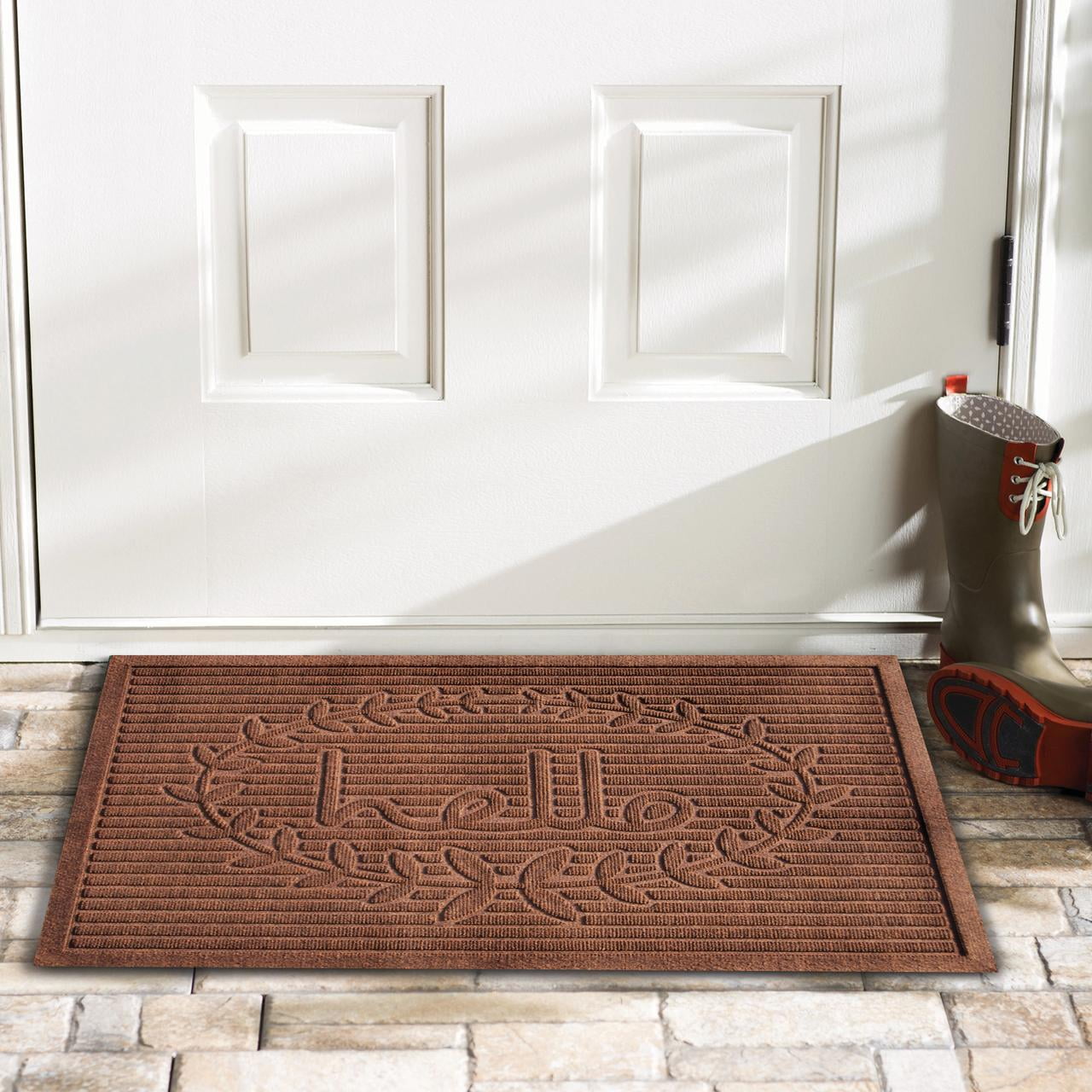 Calloway Mills 103183660 Poly Hello Indoor/Outdoor Mat, 3' x 5', Brown