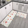 thumbnail image 2 of Pioneer Flower Floral Print Pattern Kitchen Rugs Sets Of 2, Anti Fatigue Non Slip Washable Floor Mats for Kitchen Sink Laundry, 17X30 Inch + 17X47 Inch, 2 of 6