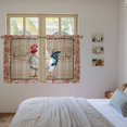thumbnail image 3 of Farmhouse Roosters Tier Curtains 54 Inch Length, Vintage Farm Chicken Pink Leaves Cafe Short Curtains for Bathroom Over Sink, Small Kitchen Curtain Light Filtering Tiered Drapes 2 Panels 27.5"Wx54"L, 3 of 8
