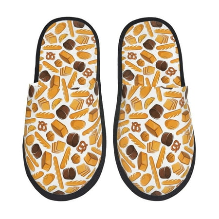 Balery Coffee Bun Hot Dog Slient Indoor Furry Fleece Comfort House Shoes Soft Non-Slip Home Shoes Cotton slippers House Slippers-- Medium