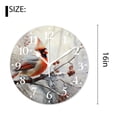thumbnail image 2 of 16 Inch Wall Clock Battery Operated Silent Clock Decorative for Office, Kitchen, Outdoor, Living Room，Winter Red Color Birds Snow Image, 2 of 4