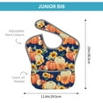 thumbnail image 4 of Zufioo fall Pumpkin Daisy Print Toddler Adjustable Waterproof Bib, 11.6x15 Inch Feeding Bib Suitable for 6-24 Month Babies, 4 of 8